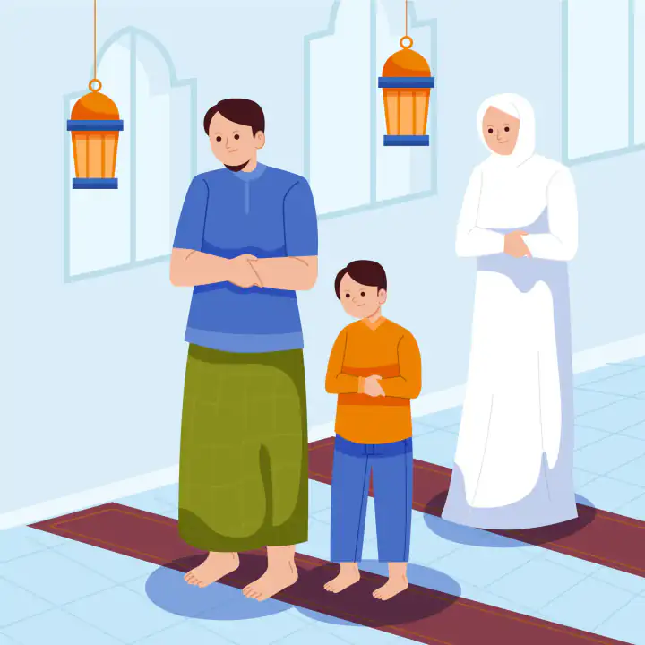 A person is offering namaz