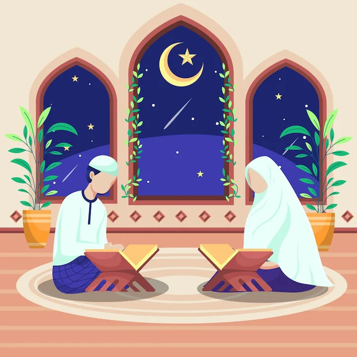 A person is offering namaz